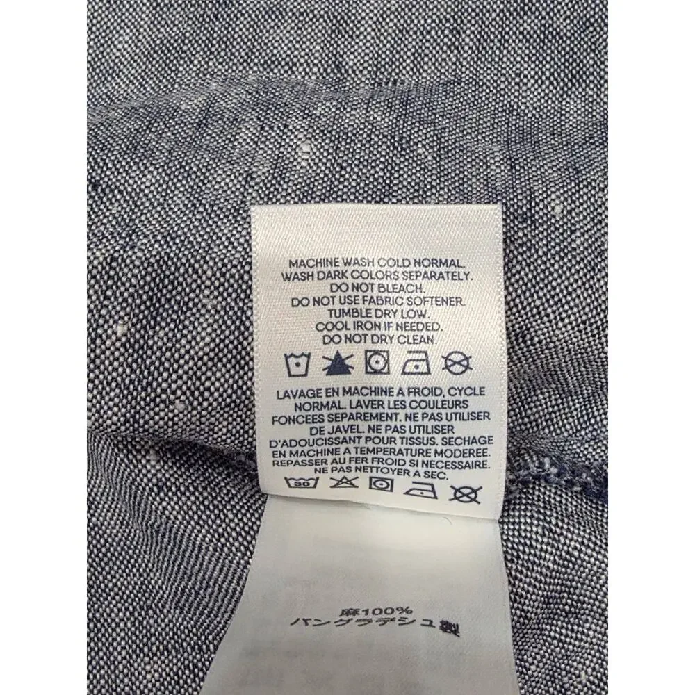 Lands' End 100% Linen Dress Sleeveless Swing Knee Length Grey 2X A003322 - Picture 3 of 10